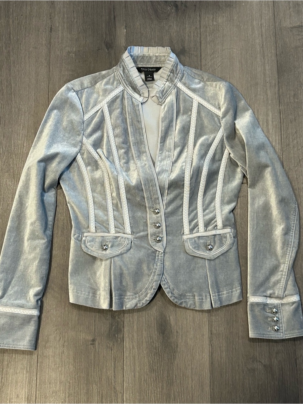 White House Black Market Silver Velvet Tailored Blazer